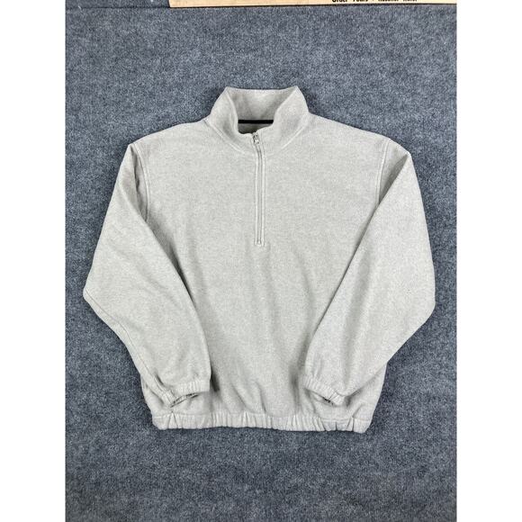 C&B Sport Pullover Mens L Gray Quarter Zip Fleece Sweatshirt Casual Warm - Picture 1 of 6